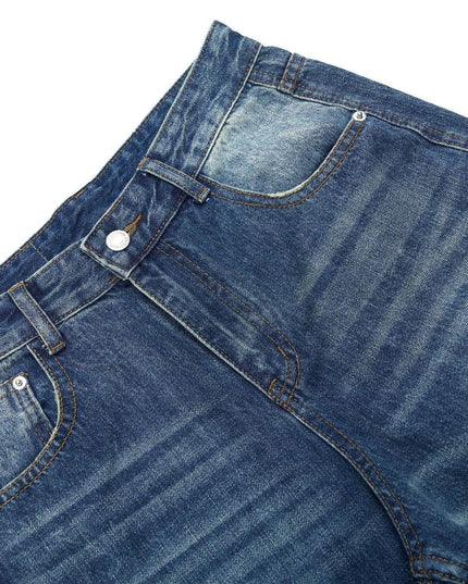 TALKLESSFASHION Trendy High Street Personality Washed Denim jeans