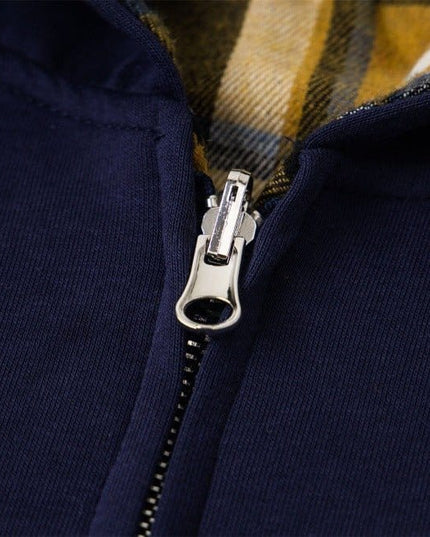 TALKLESSFASHION two sided plaid hooded jacket on both sides