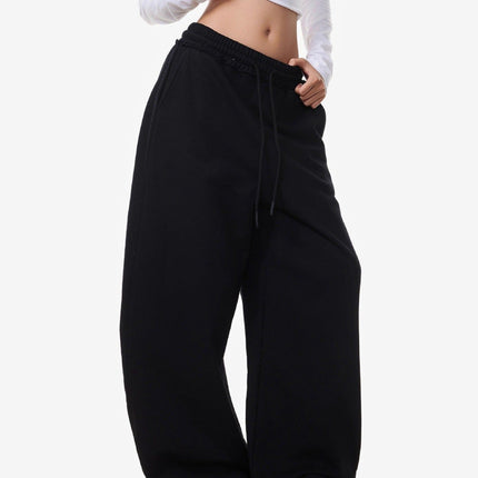 TALKLESSFASHION Vintage American Letter Print Scimitar Sweatpants Women's Trendy Sports Jazz Dance Street Loose Drape Wide-leg Pants
