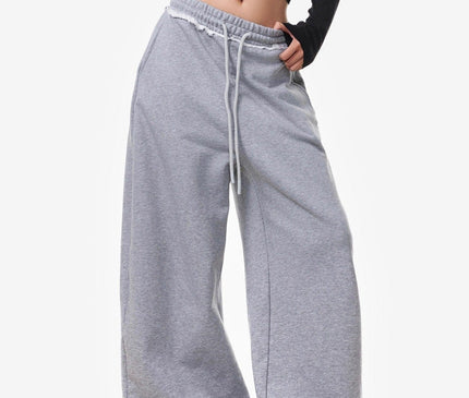 TALKLESSFASHION Vintage American Letter Print Scimitar Sweatpants Women's Trendy Sports Jazz Dance Street Loose Drape Wide-leg Pants