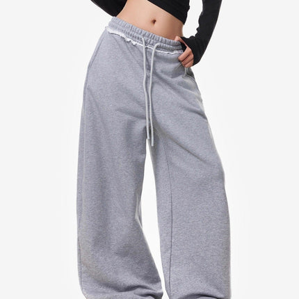 TALKLESSFASHION Vintage American Letter Print Scimitar Sweatpants Women's Trendy Sports Jazz Dance Street Loose Drape Wide-leg Pants