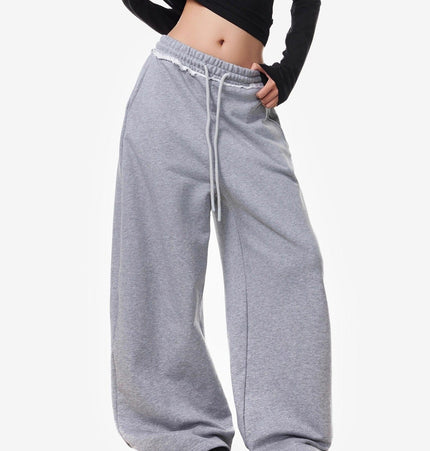 THETLSTUDIO Vintage American Letter Print Scimitar Sweatpants Women's Trendy Sports Jazz Dance Street Loose Drape Wide-leg Pants