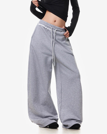 TALKLESSFASHION Vintage American Letter Print Scimitar Sweatpants Women's Trendy Sports Jazz Dance Street Loose Drape Wide-leg Pants