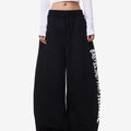 TALKLESSFASHION Vintage American Letter Print Scimitar Sweatpants Women's Trendy Sports Jazz Dance Street Loose Drape Wide-leg Pants