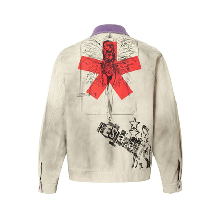 TALKLESSFASHION Vintage Badge Detroit Lapel Jacket