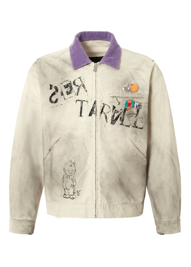 TALKLESSFASHION Vintage Badge Detroit Lapel Jacket