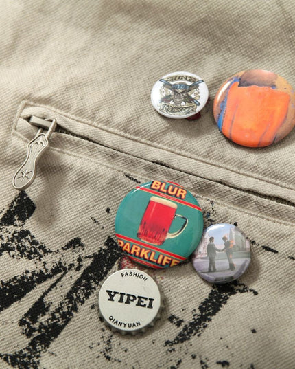 TALKLESSFASHION Vintage Badge Detroit Lapel Jacket