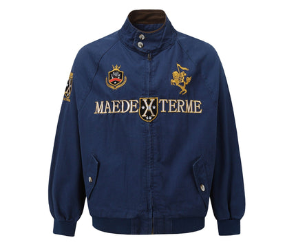 TALKLESSFASHION Vintage Badge Embroidered Cargo Jacket