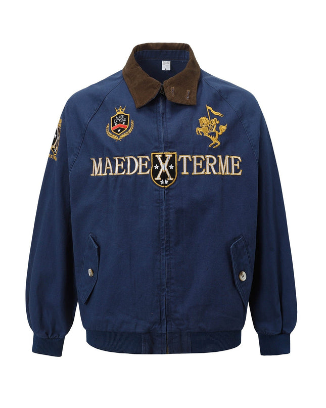 TALKLESSFASHION Vintage Badge Embroidered Cargo Jacket