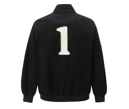 TALKLESSFASHION Vintage Badge Embroidered Cargo Jacket