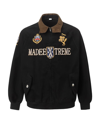 TALKLESSFASHION Vintage Badge Embroidered Cargo Jacket