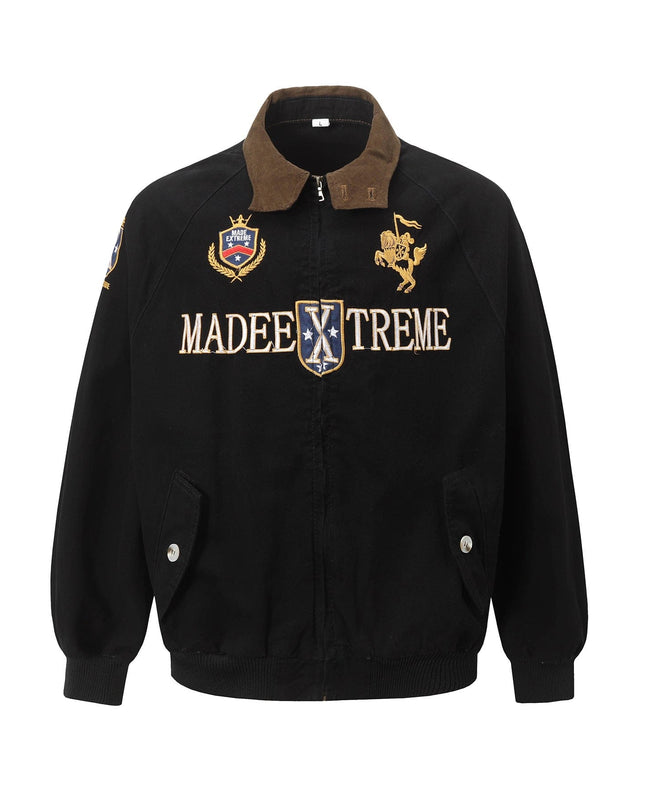 TALKLESSFASHION Vintage Badge Embroidered Cargo Jacket