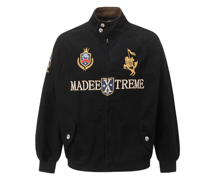 TALKLESSFASHION Vintage Badge Embroidered Cargo Jacket