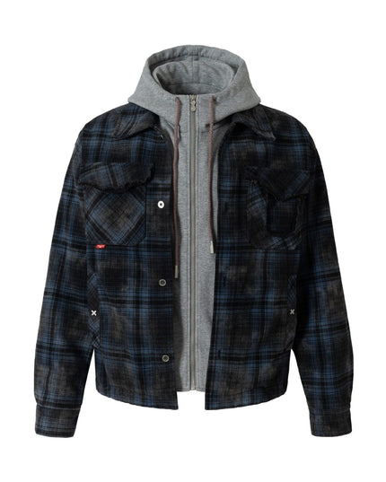 TALKLESSFASHION Vintage Check Hooded Puffer