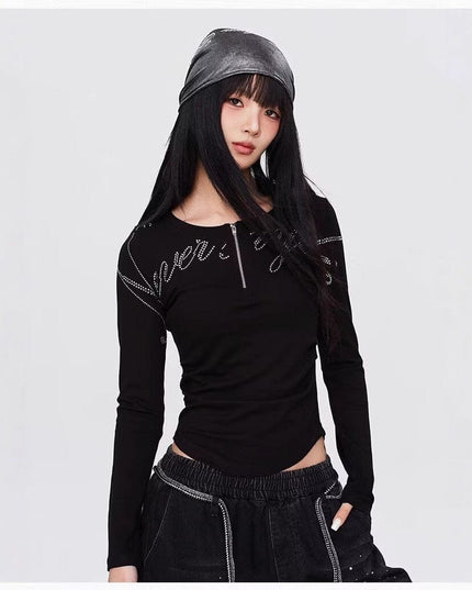 TALKLESSFASHION Vintage hip hop hot diamond black hip hop casual sweatpants women's winter design jazz dance scimitar pants