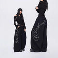 TALKLESSFASHION Vintage hip hop hot diamond black hip hop casual sweatpants women's winter design jazz dance scimitar pants