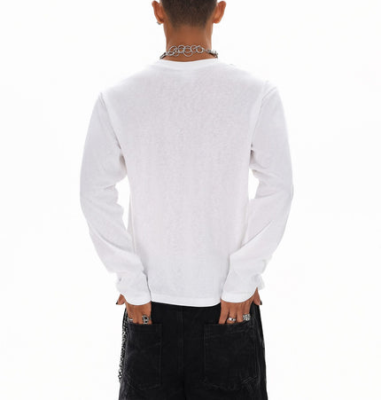 TALKLESSFASHION Vintage Portrait Print Crew Neck Long Sleeve