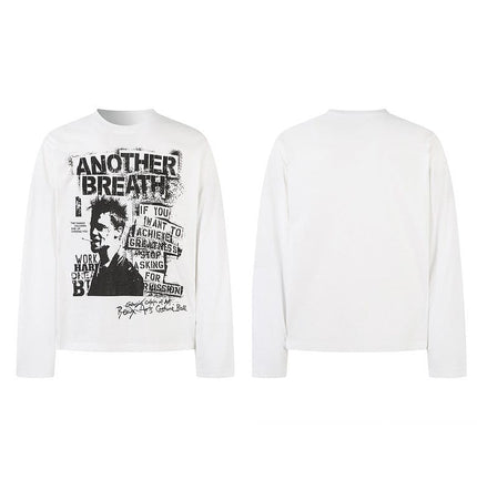TALKLESSFASHION Vintage Portrait Print Crew Neck Long Sleeve