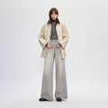 TALKLESSFASHION vintage silver gray wide-leg pants jeans
