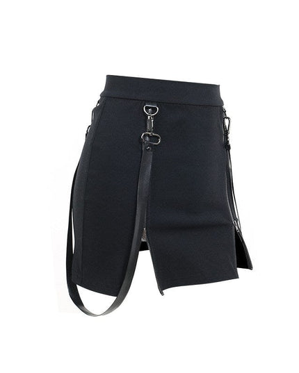 TALKLESSFASHION VO studio 2025 design sense black sexy double zipper bag hip slit gothic tight skirt female summer