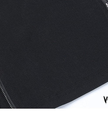 TALKLESSFASHION VO studio 2025 design sense black sexy double zipper bag hip slit gothic tight skirt female summer