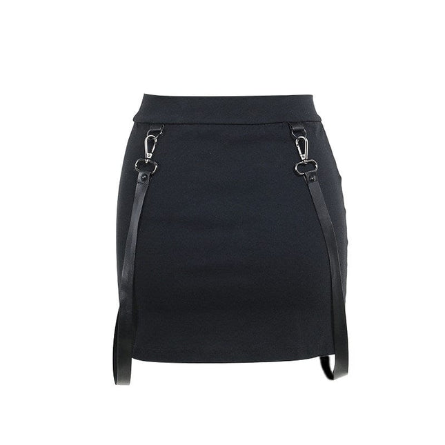 TALKLESSFASHION VO studio 2025 design sense black sexy double zipper bag hip slit gothic tight skirt female summer
