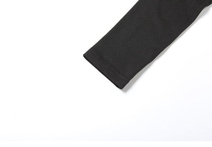 TALKLESSFASHION VOstudio cool hot girl design sense corn hole long sleeve bodysuit women's ring hollow slim slim top