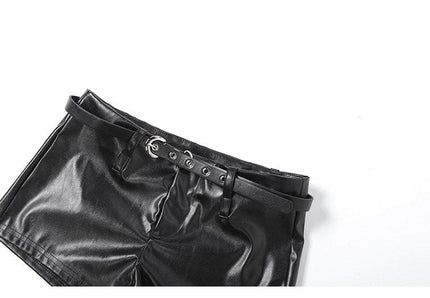 TALKLESSFASHION VOstudio Cool Motorcycle Belt Shorts Feminine Hot Girl Low-Waisted Tight Hip Wrap Pants 2026 New