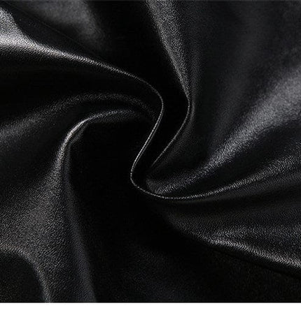 TALKLESSFASHION VOstudio cool personality PU leather lace-up multi-layer ruffle design skirt 2026 new hip-hugging skirt