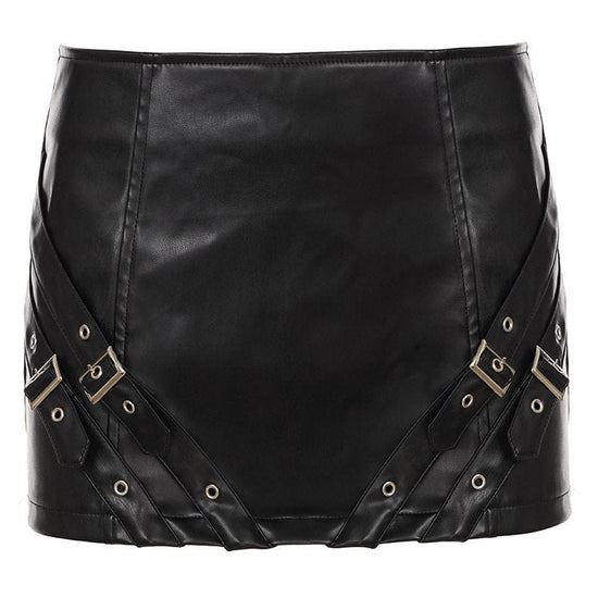 Lace-Up Biker Skirt