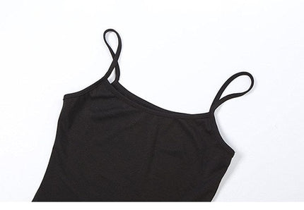 TALKLESSFASHION VOstudio Cool Sa Hot Girl Rivet Mesh Stitching Irregular Skirt Camisole Two Piece Set Woman