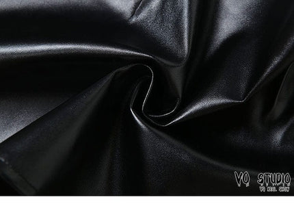 TALKLESSFASHION VOstudio cool zipper velcro one-piece design PU leather short skirt hot girl sexy hip-hugging skirt