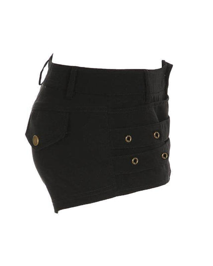 TALKLESSFASHION VOstudio dark punk style lace-up design sense low waist super shorts sexy slim fit hip babes hot pants women