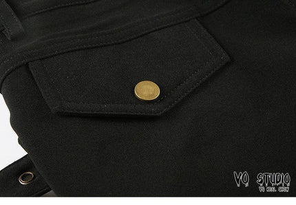 TALKLESSFASHION VOstudio dark punk style lace-up design sense low waist super shorts sexy slim fit hip babes hot pants women