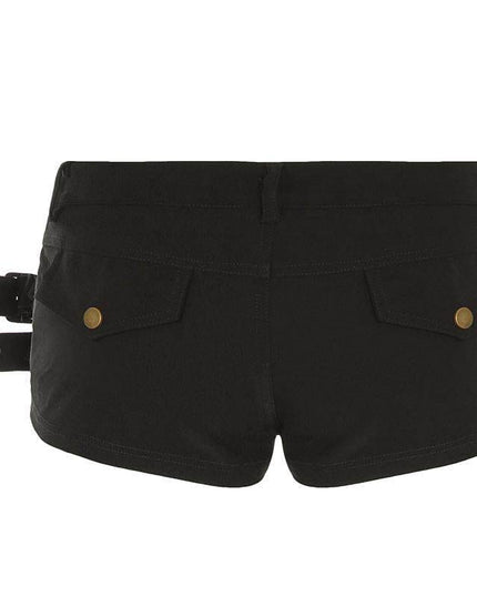 TALKLESSFASHION VOstudio dark punk style lace-up design sense low waist super shorts sexy slim fit hip babes hot pants women