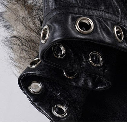 TALKLESSFASHION VOstudio retro heavy industry imitation fur PU leather splicing design sense fur pants hot girl low-rise shorts women's autumn and winter
