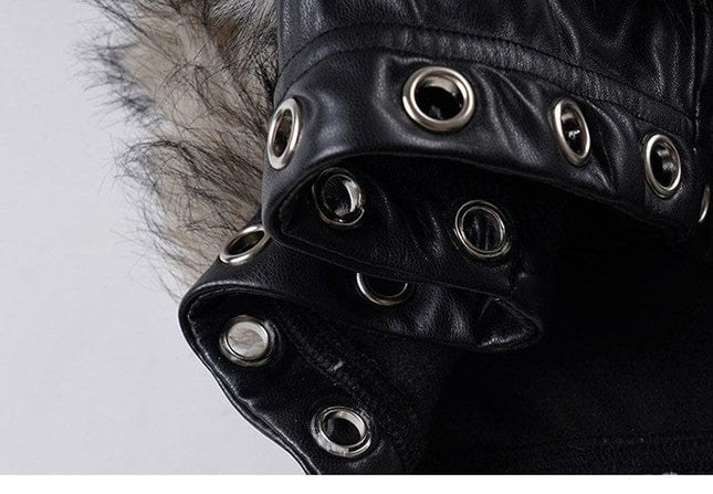 TALKLESSFASHION VOstudio retro heavy industry imitation fur PU leather splicing design sense fur pants hot girl low-rise shorts women's autumn and winter