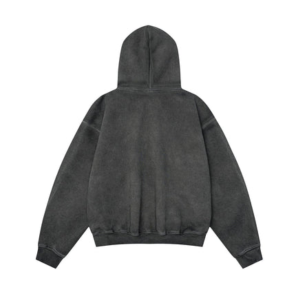 TALKLESSFASHION W593 American Vintage Men's Men's High-End Trend Letter Print Design Men's Loose Dyeed Hooded Sweatshirt