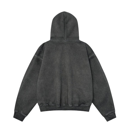 THETLSTUDIO W593 American Vintage Men's Men's High-End Trend Letter Print Design Men's Loose Dyeed Hooded Sweatshirt