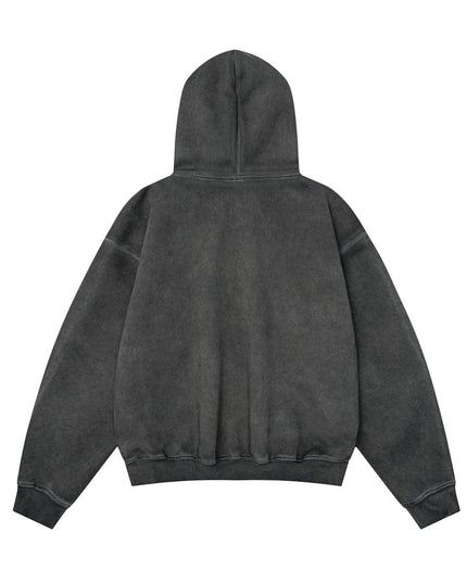 TALKLESSFASHION W593 American Vintage Men's Men's High-End Trend Letter Print Design Men's Loose Dyeed Hooded Sweatshirt