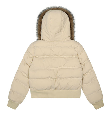 TALKLESSFASHION Warm detachable fur collar hooded cotton jacket women's winter American retro casual thickened bread clothes manufacturer straight hair