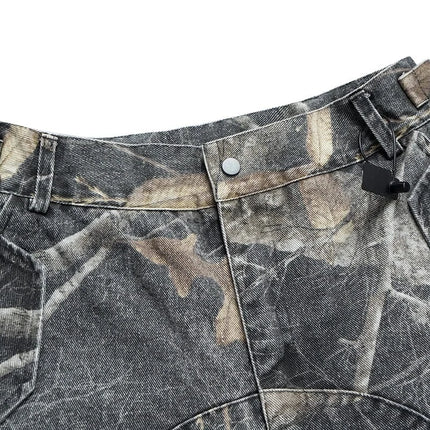 TALKLESSFASHION Washed Camouflag Baggy Short  --8953