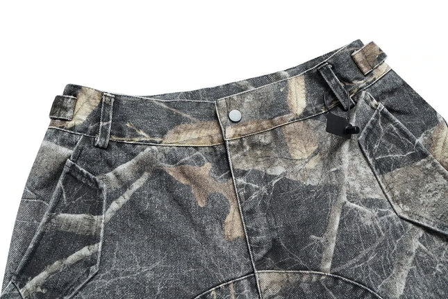 TALKLESSFASHION Washed Camouflag Baggy Short  --8953