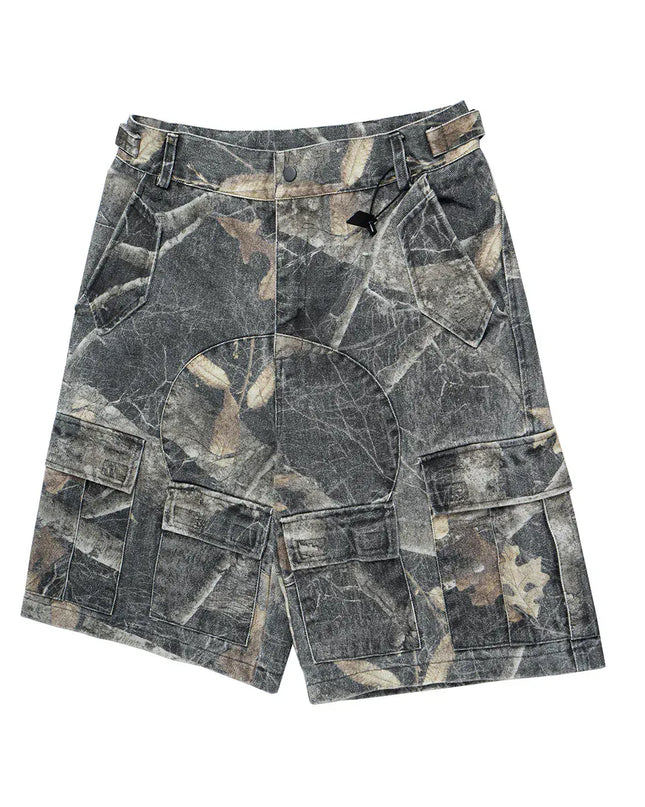 TALKLESSFASHION Washed Camouflag Baggy Short  --8953