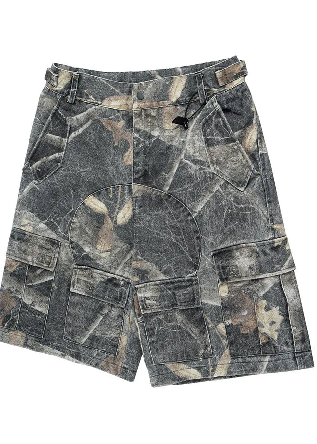 TALKLESSFASHION Washed Camouflag Baggy Short  --8953
