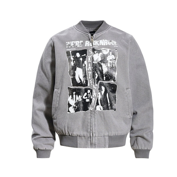 Washed Canvas Flight Bomber Jacket