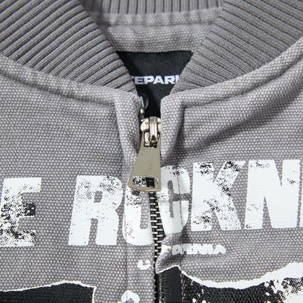 TALKLESSFASHION Washed Canvas Flight Bomber Jacket