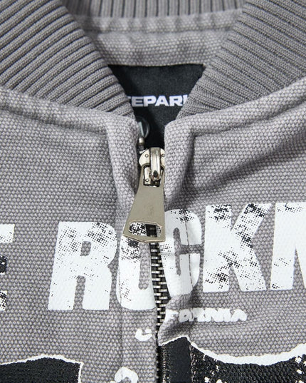 TALKLESSFASHION Washed Canvas Flight Bomber Jacket