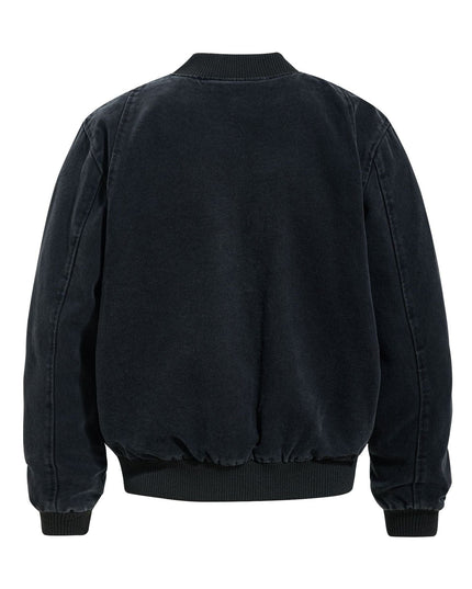 TALKLESSFASHION Washed Canvas Flight Bomber Jacket