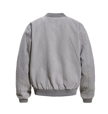 TALKLESSFASHION Washed Canvas Flight Bomber Jacket